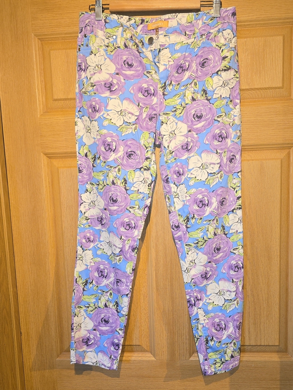 Ellen Tracy Lavender Floral Straight Leg Jeans